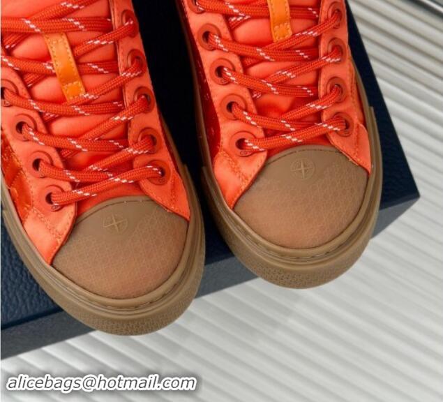 Buy Luxury Dior DIOR AND STONE ISLAND Low-top Sneakers in Oblique Satin Orange 930054