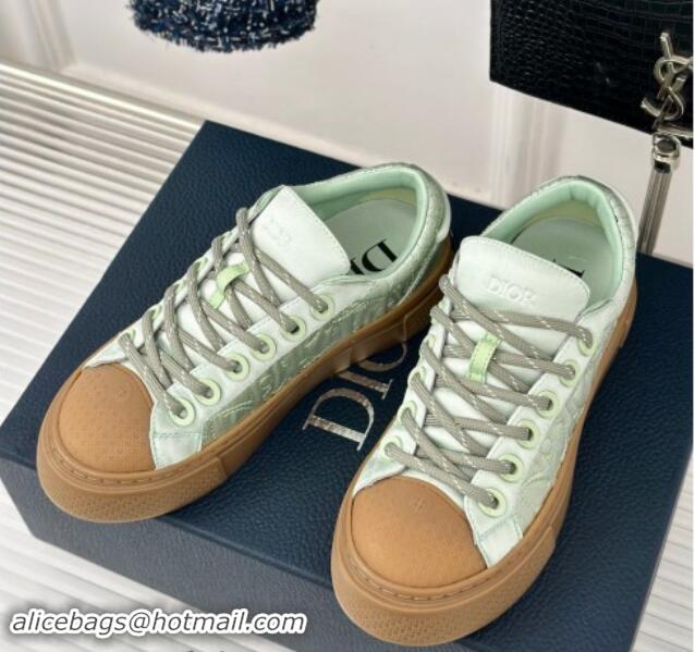 Good Quality Dior DIOR AND STONE ISLAND Low-top Sneakers in Oblique Satin Green 930055