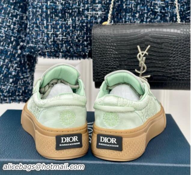 Good Quality Dior DIOR AND STONE ISLAND Low-top Sneakers in Oblique Satin Green 930055