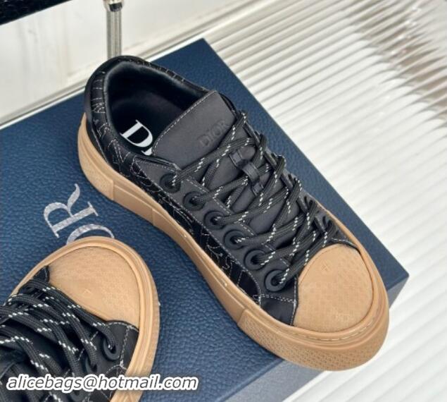 Grade Quality Dior DIOR AND STONE ISLAND Low-top Sneakers in Oblique Satin Black 930056