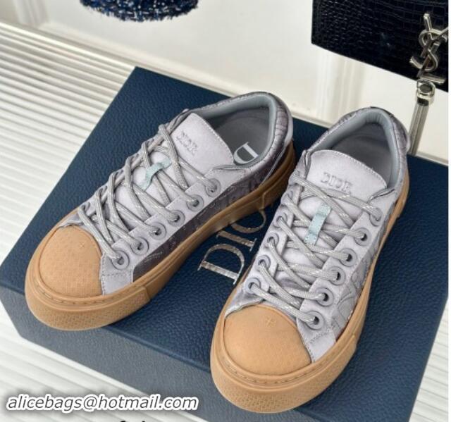 Low Price Dior DIOR AND STONE ISLAND Low-top Sneakers in Oblique Satin Light Grey 930057