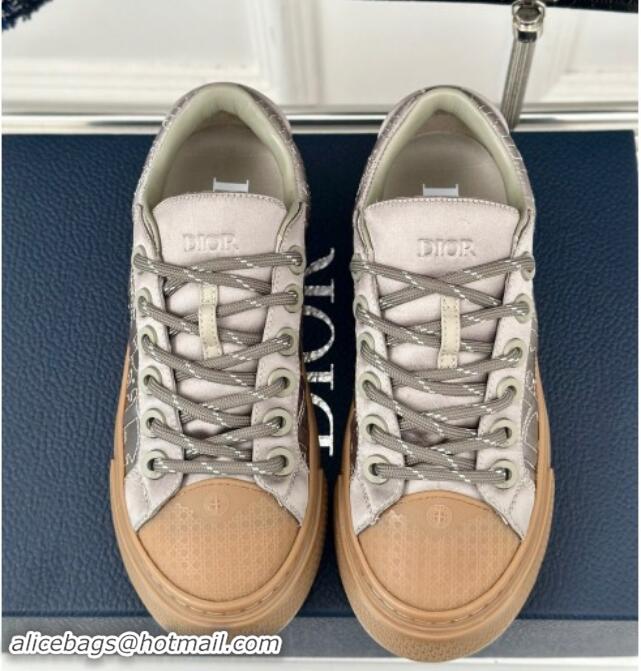 Best Product Dior DIOR AND STONE ISLAND Low-top Sneakers in Oblique Satin Dusty Beige 930058