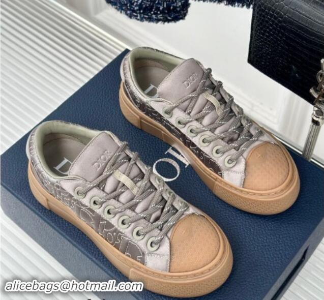 Best Product Dior DIOR AND STONE ISLAND Low-top Sneakers in Oblique Satin Dusty Beige 930058