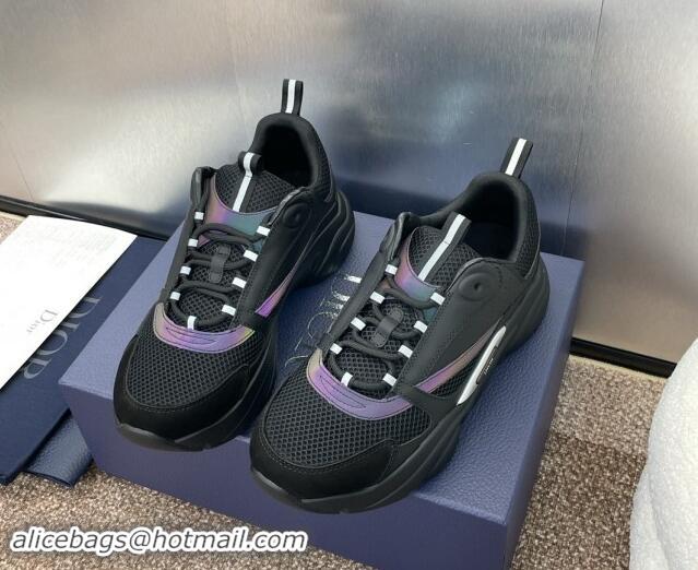 Sophisticated Dior Men's Homme Sneakers B22 in Leather and Mesh Black/Purple 930071