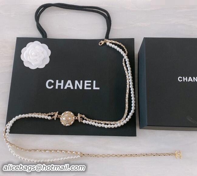 Reasonable Price Chanel Pearls Chain Belt 072904 White 2024