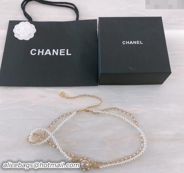 Reasonable Price Chanel Pearls Chain Belt 072904 White 2024