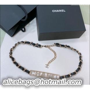 Top Grade Chanel Chain and Leather Belt 072909 Black 2024