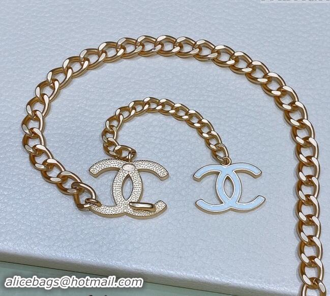 Luxury Discount Chanel Chain Belt with CC 072922 White 2024