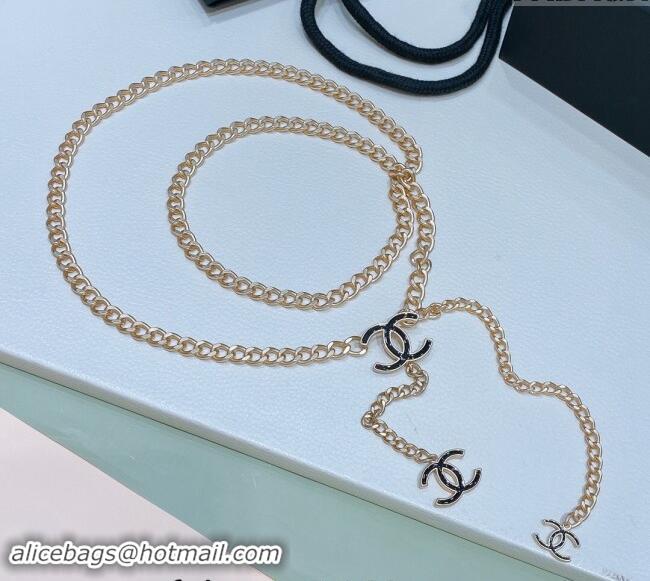 Good Taste Chanel Chain Belt with CC 072922 Gold/Black 2024