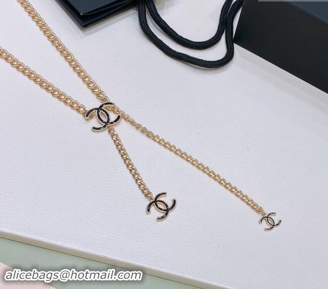 Good Taste Chanel Chain Belt with CC 072922 Gold/Black 2024