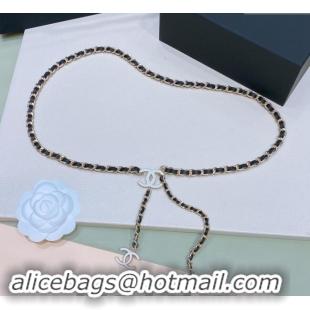 Original Cheap Chanel Leather Chain Belt with CC 072923 White 2024