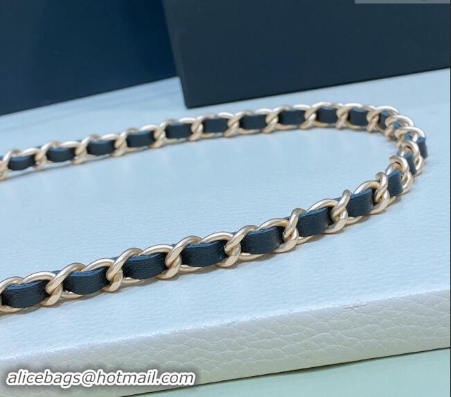 Original Cheap Chanel Leather Chain Belt with CC 072923 White 2024