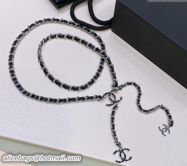 Reasonable Price Chanel Leather Chain Belt with CC 072923 Silver 2024