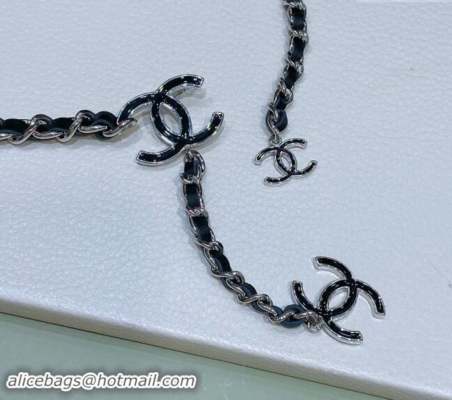 Reasonable Price Chanel Leather Chain Belt with CC 072923 Silver 2024