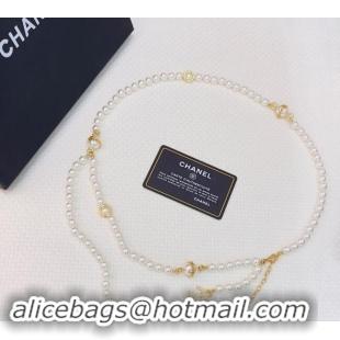 Best Price Chanel Pearls Chain Belt with CC 072924 2024