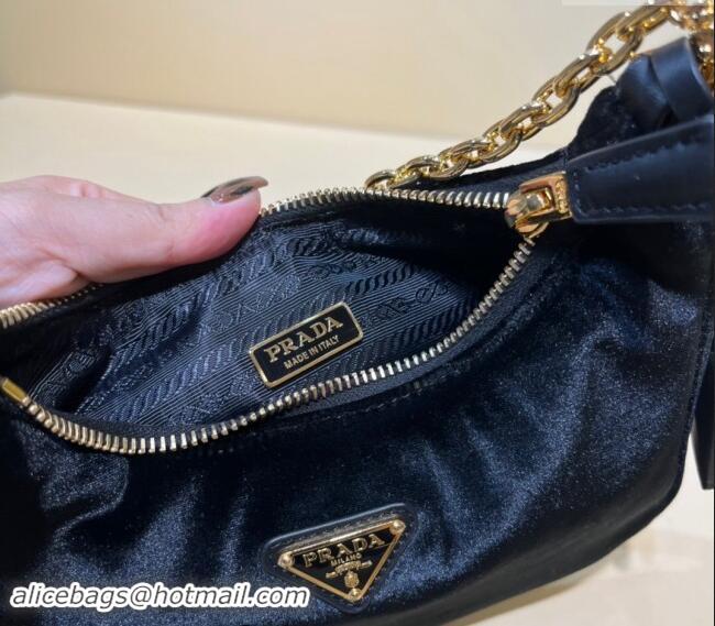 Good Product Prada Velvet mini-bag 1BC204 Black 2023