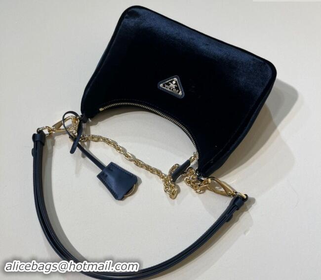 Good Product Prada Velvet mini-bag 1BC204 Black 2023