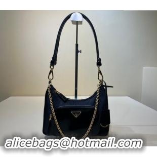 Big Discount Prada Re-Nylon and brushed leather mini-bag 1BC198 Black 2023