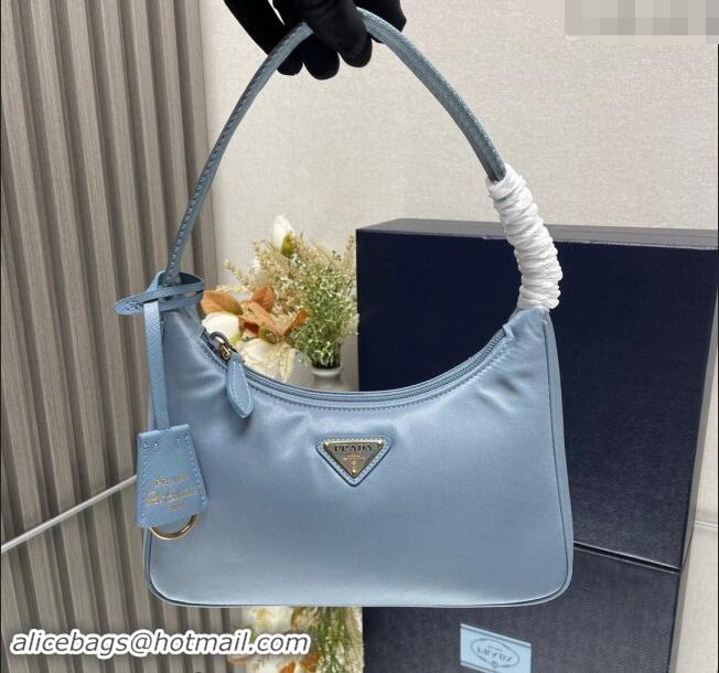 Well Crafted Prada Re-Nylon Prada Re-Edition 2000 mini-bag 1NE515 Light Blue 2023 NEW