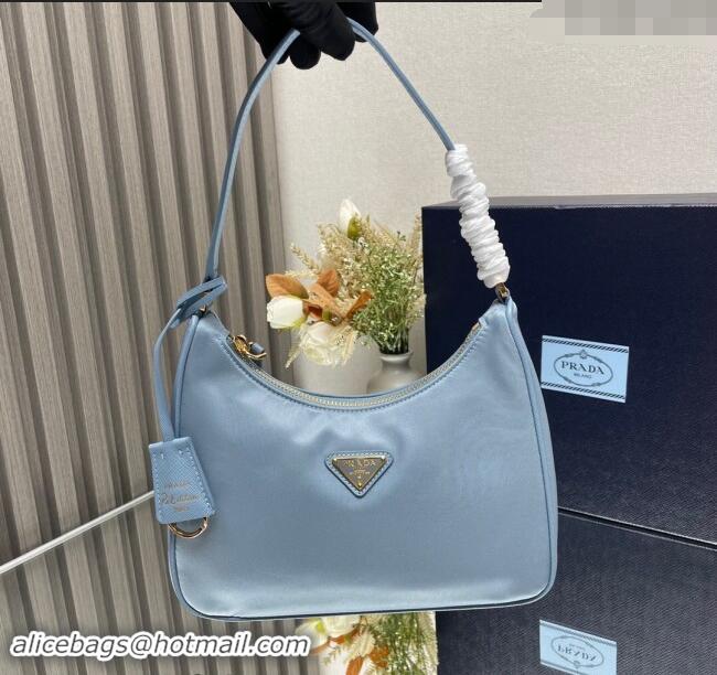 Well Crafted Prada Re-Edition 2005 Re-Nylon mini bag 1NE204 Light Blue 2023 NEW