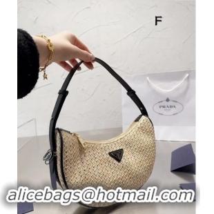 Well Crafted Prada Straw Hobo Bag 0618 Black 2024