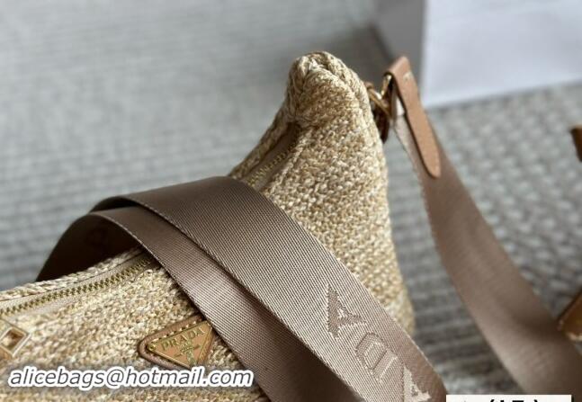 Reasonable Price Prada Straw Hobo Bag 0709 Khaki 2024