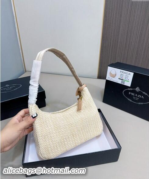 Top Design Prada Straw Hobo Bag 072902 Beige 2024