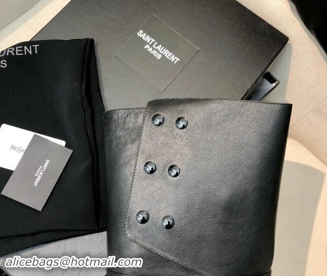 Best Price Saint Laurent Jane Over-the-knee High Boots 10.5cm in Calfskin Leather Black 1010004