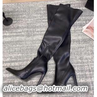 Grade Quality Saint Laurent Stretch PU Over-the-knee High Boots 010011