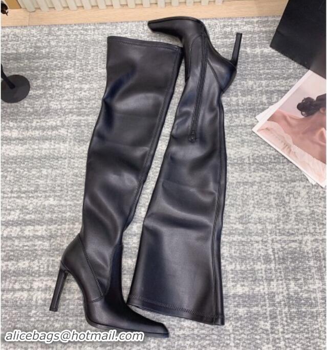 Grade Quality Saint Laurent Stretch PU Over-the-knee High Boots 010011