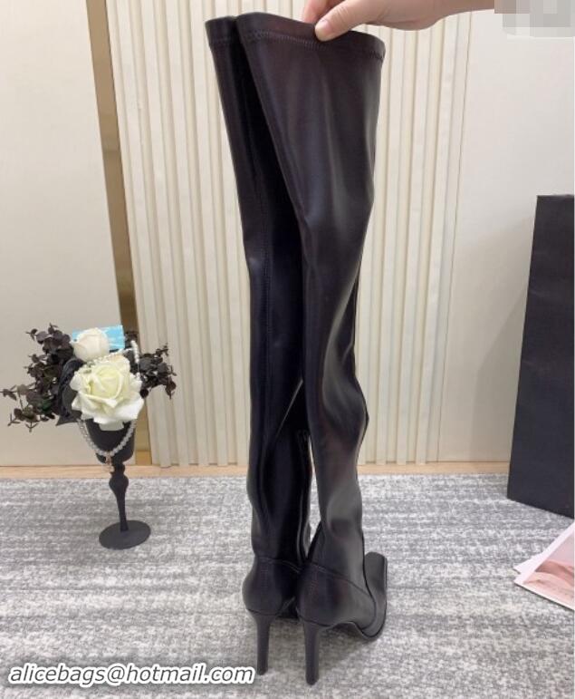 Grade Quality Saint Laurent Stretch PU Over-the-knee High Boots 010011