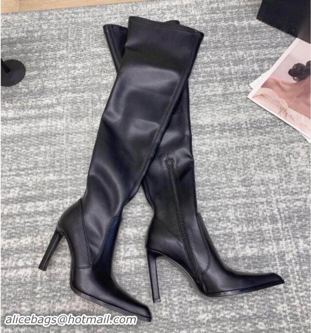 Grade Quality Saint Laurent Stretch PU Over-the-knee High Boots 010011