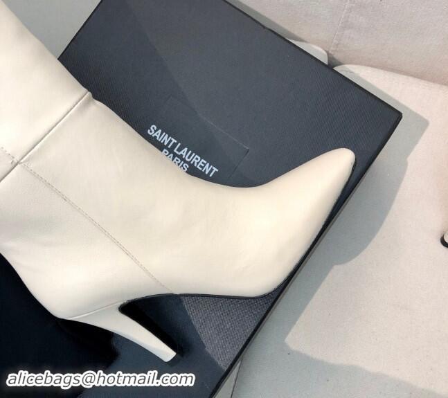 Good Product Saint Laurent Betty Over-the-knee High Boots 9.5cm in Calfskin White 010005