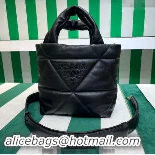 Low Cost Prada Padded Nappa Leather Tote Bag 1BG434 Black 2023