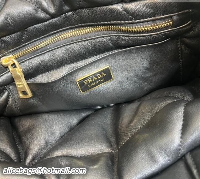 Low Cost Prada Padded Nappa Leather Tote Bag 1BG434 Black 2023