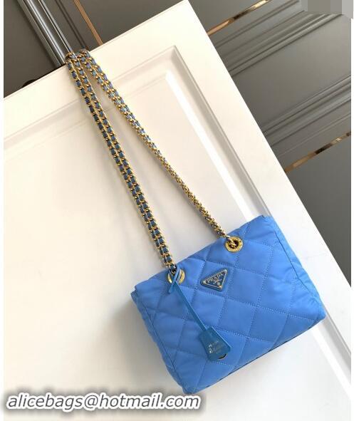 Top Quality Prada Re-Nylon tote bag 1BG468 Periwinkle Blue 2023