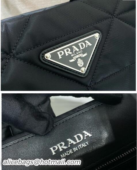 Well Crafted Prada Mens Quilted Re-Nylon Tote bag 2VG096 Black 2023