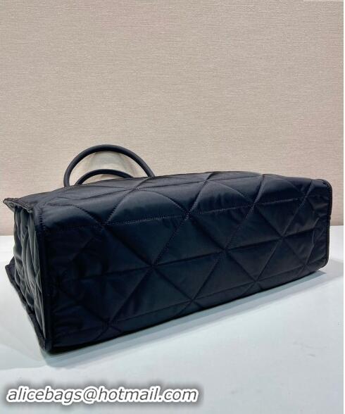 Well Crafted Prada Mens Quilted Re-Nylon Tote bag 2VG096 Black 2023