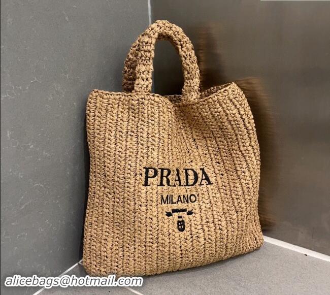 Reasonable Price Prada Large Straw Tote bag 1BG423 Khaki 2023