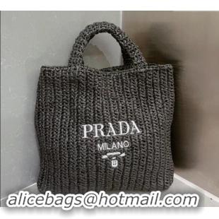 Well Crafted Prada Large Straw Tote bag 1BG423 Black 2023