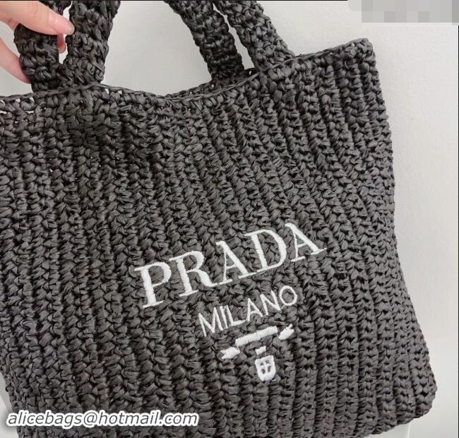 Well Crafted Prada Large Straw Tote bag 1BG423 Black 2023