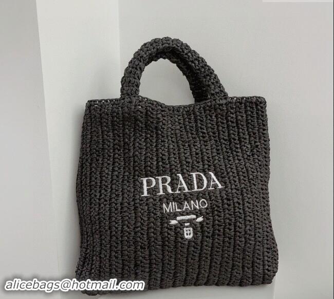 Well Crafted Prada Large Straw Tote bag 1BG423 Black 2023