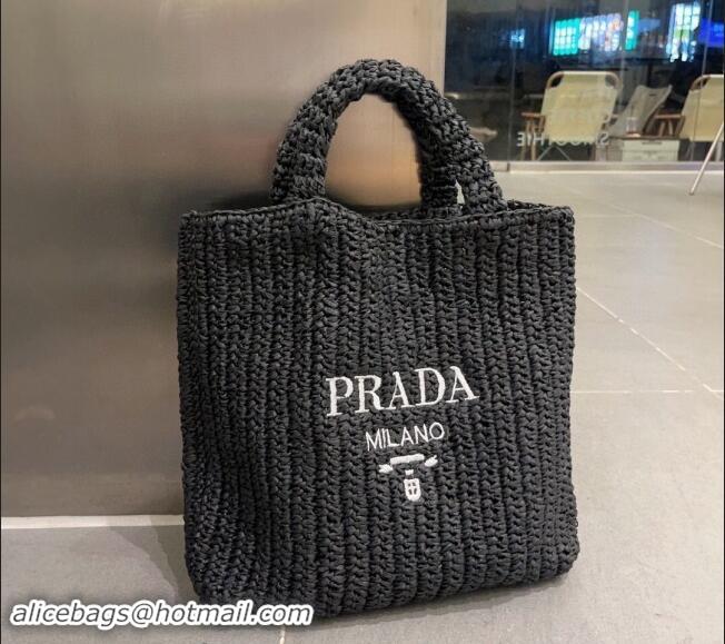 Well Crafted Prada Large Straw Tote bag 1BG423 Black 2023