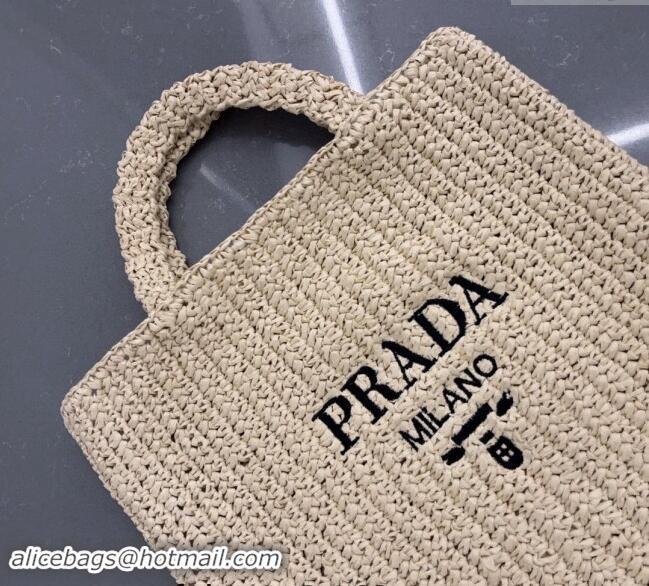 Buy Fashionable Prada Large Straw Tote bag 1BG423 Beige 2023