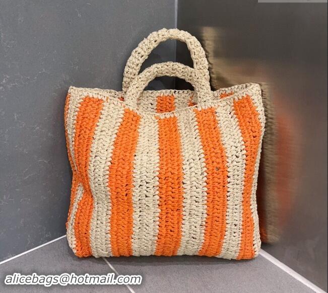 Reasonable Price Prada Large Straw Tote bag 1BG423 Beige/Orange 2023