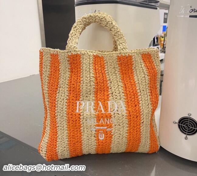 Reasonable Price Prada Large Straw Tote bag 1BG423 Beige/Orange 2023