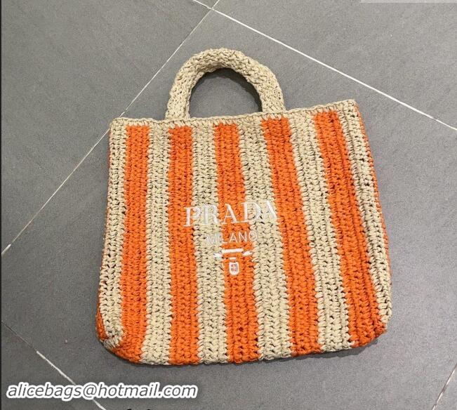 Reasonable Price Prada Large Straw Tote bag 1BG423 Beige/Orange 2023