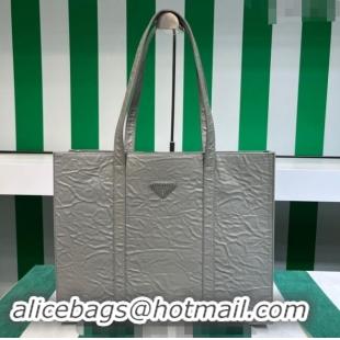 Super Quality Prada Large Antique Nappa Leather Tote Bag 1BG460 Slate Grey 2023