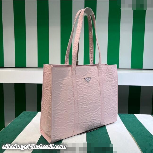 Top Grade Prada Large Antique Nappa Leather Tote Bag 1BG460 Alabaster Pink 2023