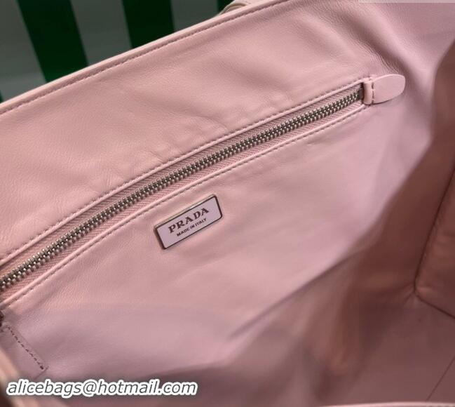 Top Grade Prada Large Antique Nappa Leather Tote Bag 1BG460 Alabaster Pink 2023